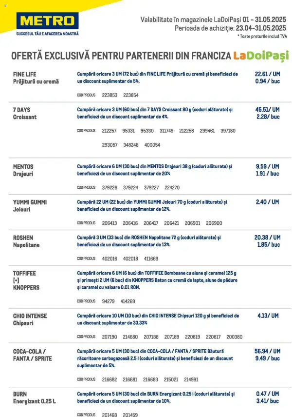 Cataloage Metro: Ofertă actuală din 01.05.2025 - Ofertă Exclusivă Pentru LaDoiPași - 01-05-2025 - 31-05-2025.