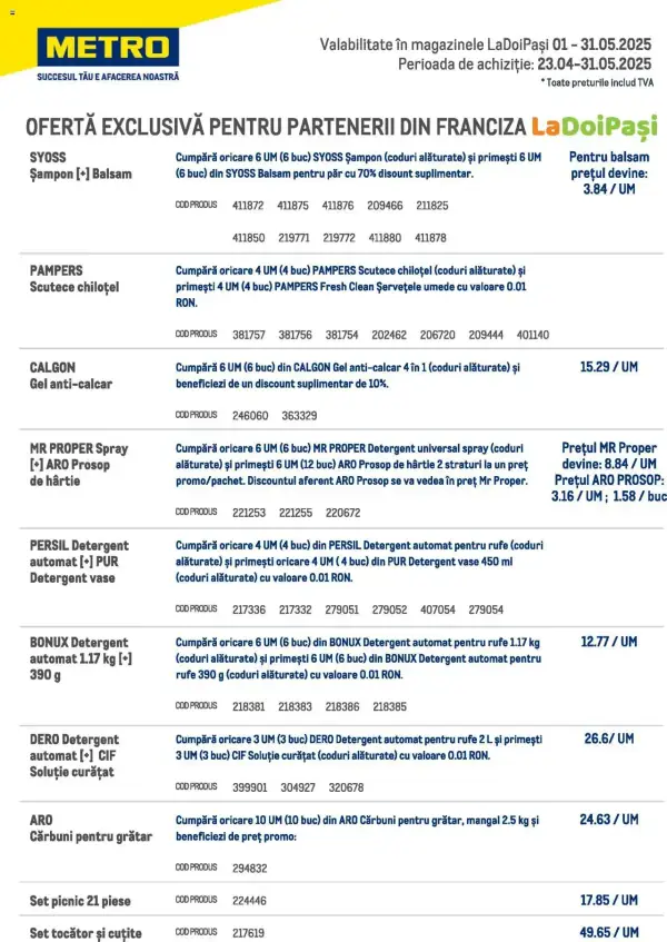 Cataloage Metro: Ofertă actuală din 01.05.2025 - Ofertă Exclusivă Pentru LaDoiPași - 01-05-2025 - 31-05-2025.