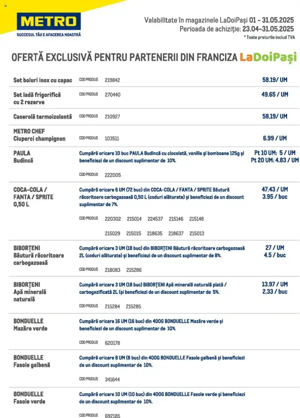 Cataloage Metro: Ofertă actuală din 01.05.2025 - Ofertă Exclusivă Pentru LaDoiPași - 01-05-2025 - 31-05-2025.