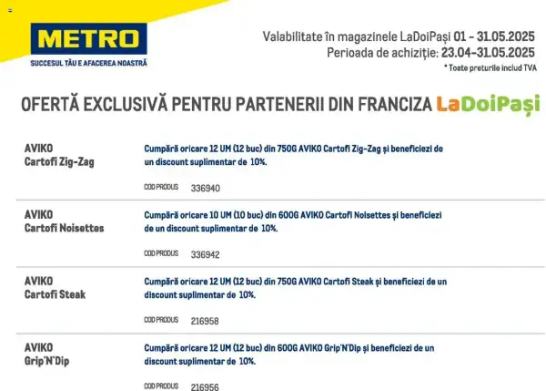 Cataloage Metro: Ofertă actuală din 01.05.2025 - Ofertă Exclusivă Pentru LaDoiPași - 01-05-2025 - 31-05-2025.