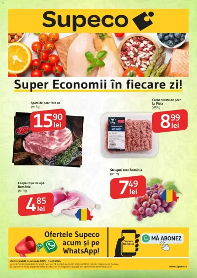Supeco Catalog Carne Legume Fructe: Ofertă actuală din 10.09.2026