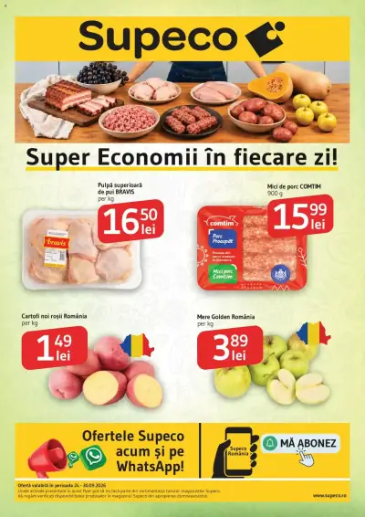 Supeco Catalog Carne Legume Fructe: Ofertă actuală din 24.09.2026