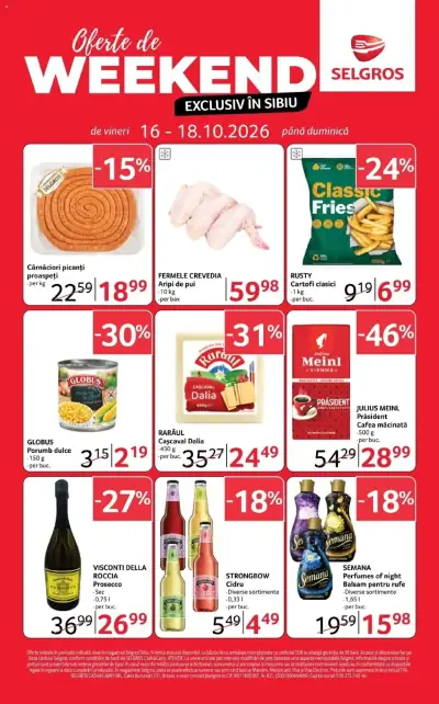 Selgros Catalog Oferte de weekend exclusiv în Sibiu: Ofertă actuală din 16.10.2026
