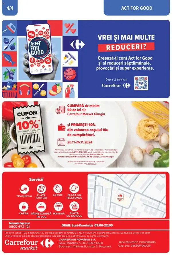 Cataloage Carrefour: Ofertă actuală din 20.11.2024 - "Catalog Market Giurgiu Brancoveanu" - 20-11-2024 - 26-11-2024.