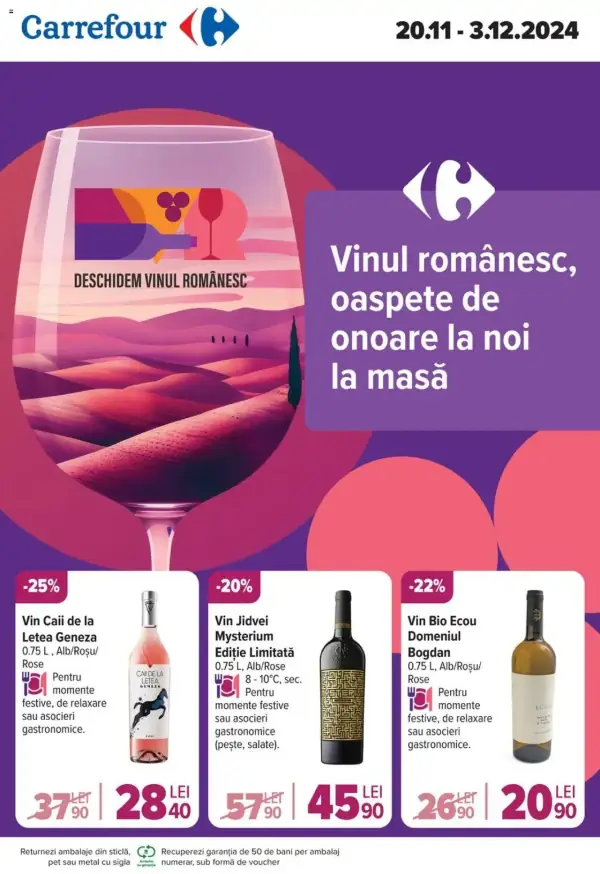 Cataloage Carrefour: Ofertă actuală din 20.11.2024 - "Catalog Special Vinuri" - 20-11-2024 - 03-12-2024.