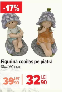 Figurină copilaș pe piatră 10x7/9x17 cm