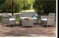 Set mobilier "Malindi" material: polipropilenă, aspect ratan, canapea (L x l x H): 117x64x75 cm, 2 f