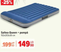 Bestway Saltea Queen + pompă 152x203x30 cm