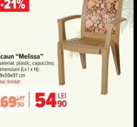 Scaun "Melissa" plastic capuccino 59x59x97 cm