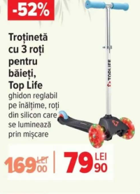 Top Life Troținetă cu 3 roți pentru băieți