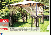 Carrefour Pavilion structură metalică cu copertină, pereți laterali tip plasă, dimensiuni (L x l x H