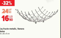 Vanora Home Coș fructe metalic 26 x 26 x 9 cm