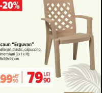 Scaun "Erguvan" plastic capuccino 59x59x97 cm