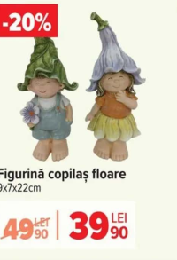 Figurină copilaș floare 9x7x22cm