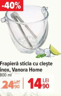 Vanora Home Frapieră sticla cu clește inox 800 ml