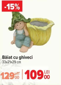 Magnesia Băiat cu ghiveci 33x21x29 cm
