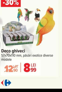 Deco ghiveci 57x70x110 mm, păsări exotice diverse modele