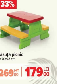 Măsuță picnic 79x70x47 cm