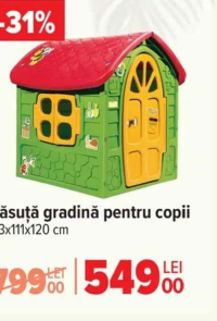 Căsuță gradină pentru copii 113x111x120 cm