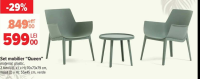 Set mobilier "Queen" plastic 2 fotolii 70x73x79 cm masă 55x45 cm verde