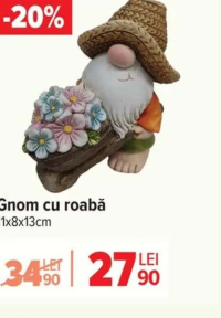 Gnom cu roabă 11x8x13cm