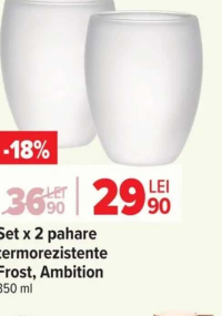 Ambition Set x 2 pahare termorezistente Frost 350 ml
