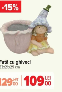 Magnesia Fată cu ghiveci 33x21x29 cm