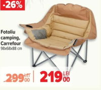Carrefour Fotoliu camping, 98x68x88 cm