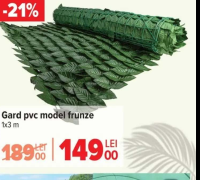 Gard pvc model frunze 1x3 m