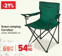 Carrefour Scaun camping verde, 50x26x82 cm
