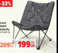Carrefour Scaun pliabil Butterfly 83x74x91 cm