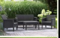 Set mobilier "Atlas" material: plastic cu aspect iută, 2 fotolii (L x l x H): 66,7x66,3x74,2 cm, can