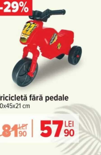 Tricicletă fără pedale 60x45x21 cm