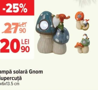 Lampă solară Gnom Ciupercuță 10x6x13.5 cm