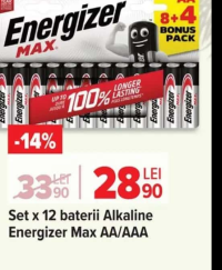 Energizer Max Set x 12 baterii Alkaline AA/AAA