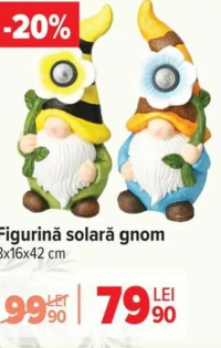 Magnesia Figurină solară gnom 8x16x42 cm