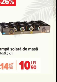 Pro Garden Lampă solară de masă D9xh9.5 cm