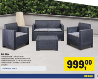 Set Star include: 1 masă, 1 sofa și 2 fotolii