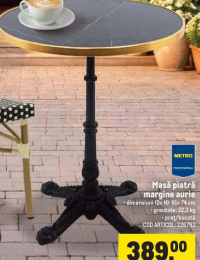 METRO Professional Masă piatră margine aurie 61 x 74 cm
