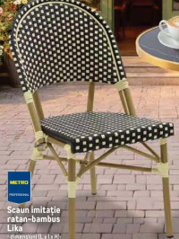 METRO Professional Scaun imitație ratan-bambus Lika 47 x 60 x 89 cm