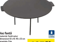 Disc fontă 45 x 23 cm 5 kg