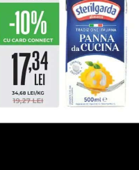 STERILGARDA Smântână de gătit UHT, 23% grăsime, 500 ml