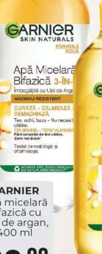 GARNIER Apă micelară bifazică cu ulei de argan 400 ml