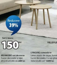 MUNKEBO set de mese Ø55/45x43/40 cm
