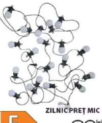 TERNE instalație lumini 20 LED 7 m