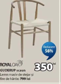 ROYAL OAK GUDERUP scaun Lemn masiv de stejar și fire de hârtie.