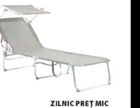 TORSBAKKE șezlong aluminiu și textilină cu parasolar reglabil