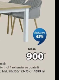 MARKSKEL masă Furnir decorativ. Incl. 1 extensie, ce poate fi depozitată sub blat. 90x150/193x75 cm