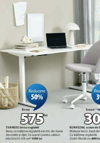 SVANEKE birou reglabil 60x120x70-119 cm