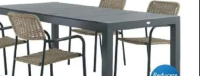 TYDAL masă grădină Aluminiu și lemn artificial. Incl. 1 extensie. Exclusiv online. 95x208/272x76 cm